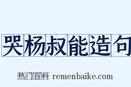 哭杨叔能造句是什么意思的图片